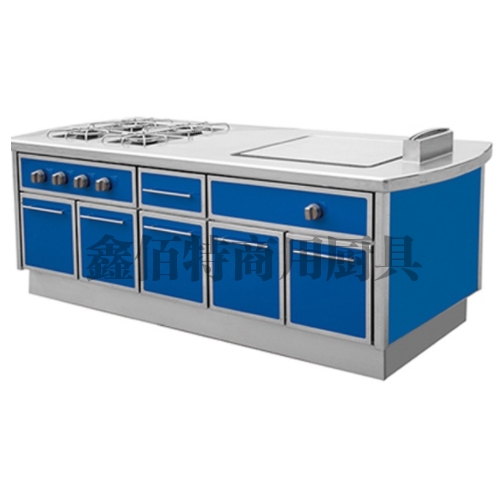 燃气四头平头炉连扒炉组合